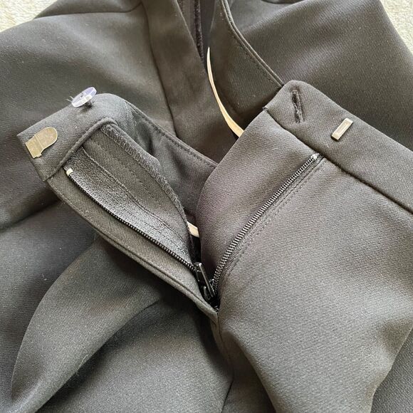 Vince Camuto Womens Pants 4P Black Crepe Ankle Petite Straight Leg Work Trousers - Picture 3 of 11